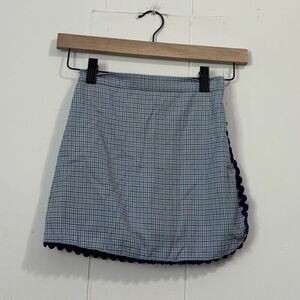 Hannah Kate Blue Plaid Ruffle Trim Skort Girls Size 8